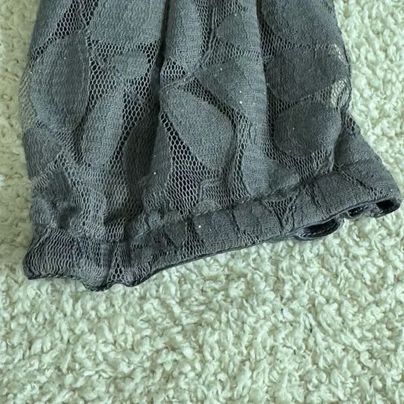 Garnet Hill Dress womens size 4 Boheme Easy Lace shift front Tie Romance Gray - Picture 12 of 13